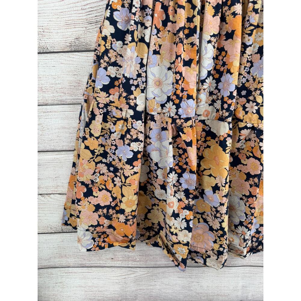 Free People Floral Tiered Maxi Dress in Black, Peach, Yellow - Picture 4 of 9
